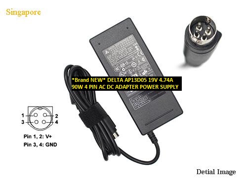*Brand NEW* DELTA 19V 4.74A AP13D05 90W 4 PIN AC DC ADAPTER POWER SUPPLY - Click Image to Close